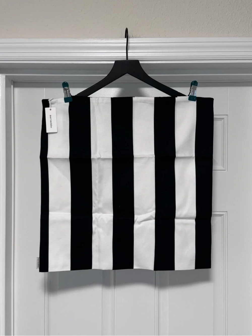 Marimekko Korsi Stripe Cushion Cover 20x20 Black White NWT